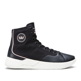 Supra Mens STATIK High Top Shoes Black/bone | US-57935